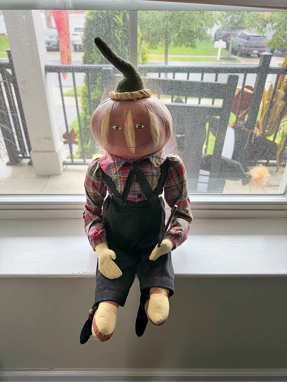 Pumpkin Scarecrow Holiday Decor by Joe Spencer 22x10”